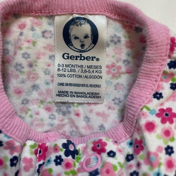 Girls Garanimals/Carters/Gerber/CutiePie size 0-3 months set of 5 footie pajamas - Picture 11 of 11